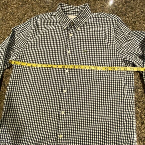 Lacoste Plaid Check Collared Long Sleeve Slim Fit Shirt XL/L - Picture 8 of 9